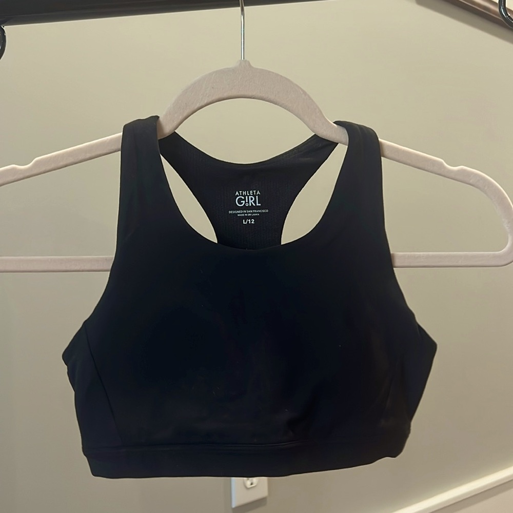 Athleta girl black padded sports bra. Excellent condition. Size Large/12